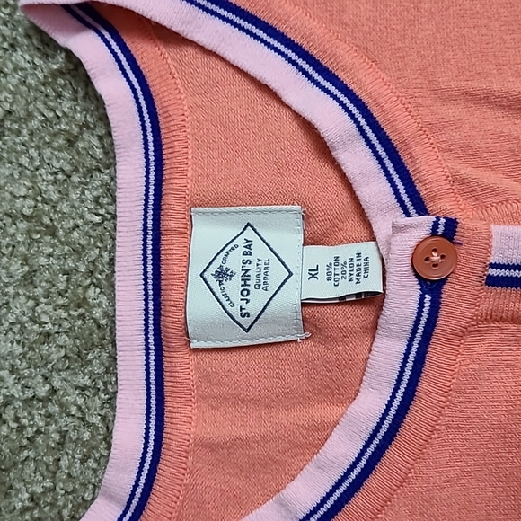 St John's Bay button front Cardigan XL Peach NWT - Picture 4 of 6